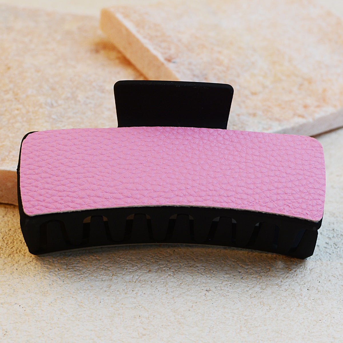 Wholesale Solid Color Leather Hairpin Shark Clip